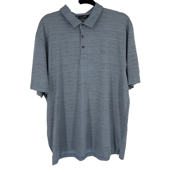 Travis Mathew Other - Travis Mathew Polo Shirt Mens XL Blue Grey Stripe Pima Cotton